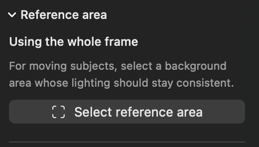 Reference area controls.